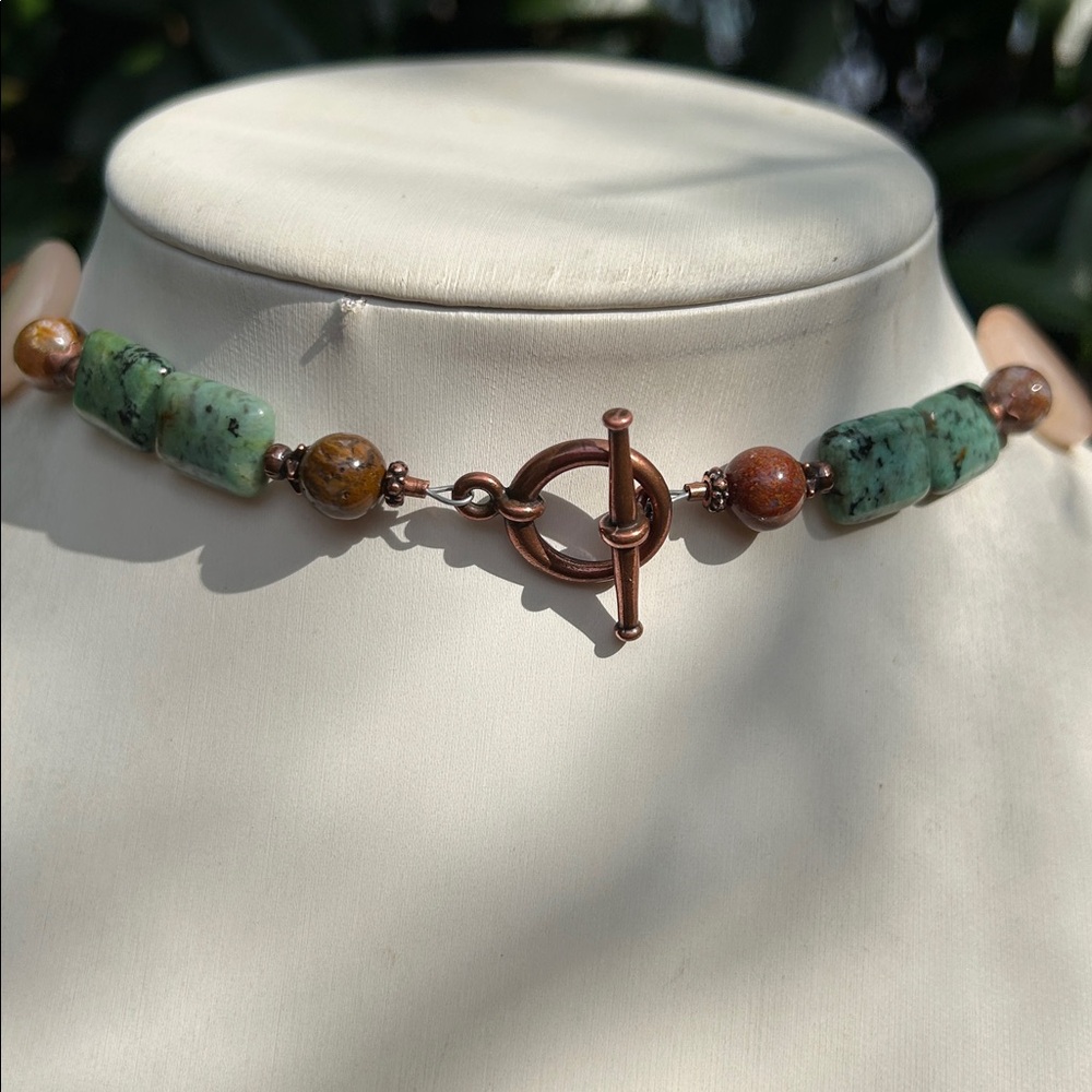 Handcrafted Turquoise Agate Carved Snake Pendant Necklace - Picture 5 of 6